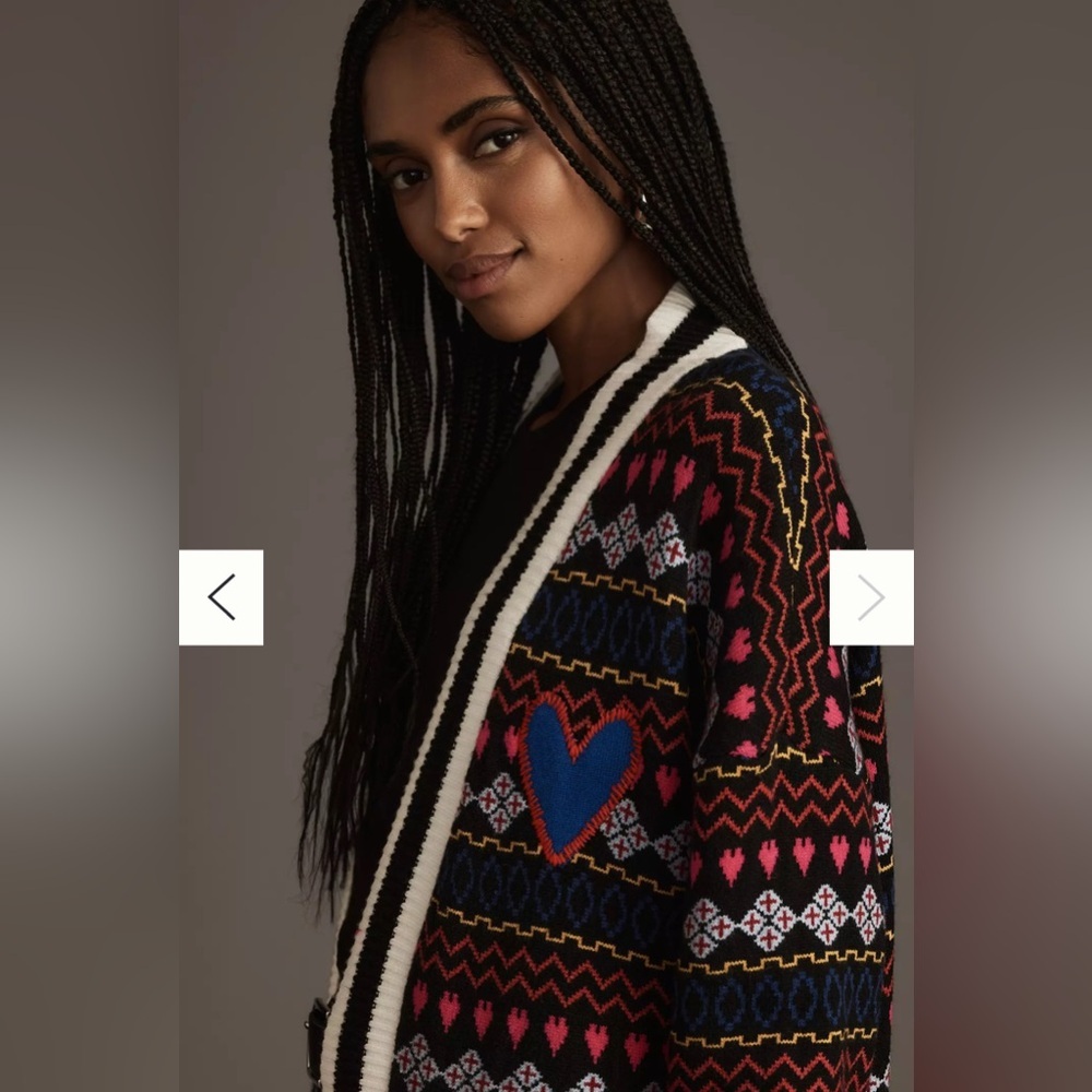 New NWT By Anthropologie Printed Duster Cardigan Sweater - Picture 4 of 10